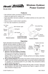 Heath Zenith Wireless Outdoor Power Control 6022 User's Manual