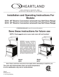 Heartland Convection Oven 6210 User's Manual