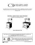 Heartland Bakeware 9200/7200 User's Manual