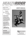 HealthRider HRCR91082 User's Manual