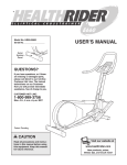 HealthRider E660 HREL09982 User's Manual