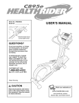HealthRider C895E HRE99940 User's Manual