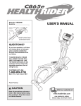 HealthRider C865e HRE69940 User's Manual