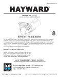 Hayward Pools SP3207EC User's Manual