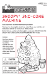 HASBRO Snoopy Sno-Cone Machine 30001 User's Manual