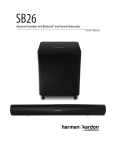 Harman Kardon SB 26 Owner's Manual