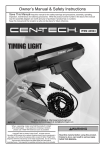 Harbor Freight Tools xenon Advance Timing Light Product manual