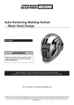 Harbor Freight Tools Variable Auto Darkening Welding Helmet with Metal Head Design Product manual