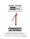 Harbor Freight Tools T_Post Lifter Product manual