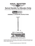 Harbor Freight Tools Swivel Handle for Wooden Dolly Product manual