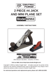 Harbor Freight Tools No. 4 Jack and Mini Plane Set 2 Pc Product manual