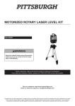 Harbor Freight Tools Motorized Rotary Laser Level Kit Product manual