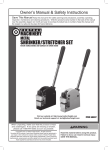 Harbor Freight Tools Metal Shrinker/Stretcher Set Product manual