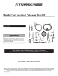 Harbor Freight Tools Master Fuel Injection Pressure Test Kit Product manual