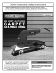 Harbor Freight Tools Heat Bond Carpet Seaming Iron Product manual