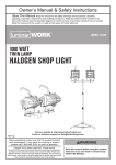 Harbor Freight Tools Fixed Dual Head Halogen Shop Light Product manual