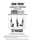 Harbor Freight Tools Circuit Tester Set 3 Pc Product manual