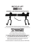 Harbor Freight Tools Bicycle Lift Product manual