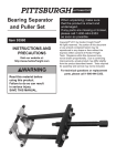 Harbor Freight Tools Bearing Separator and Puller Set Product manual