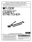 Harbor Freight Tools Adjustable Carpet Stretcher Product manual