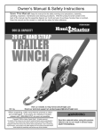 Harbor Freight Tools 900 lb. Capacity Hand Winch Product manual