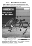 Harbor Freight Tools 9.6 Volt Cordless Variable Speed Rotary Tool Kit Product manual
