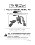 Harbor Freight Tools 7 Piece Tube Flaring Kit Product manual