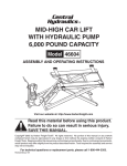 Harbor Freight Tools 6000 Lb. Capacity Scissor Lift with Hydraulic Pump Product manual