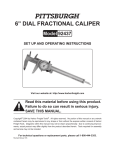 Harbor Freight Tools 6 In. Fractional Dial Caliper Product manual