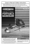 Harbor Freight Tools 6 Amp Heavy Duty Variable Speed Portable Band Saw Product manual