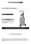 Harbor Freight Tools 6.25 gal. Oil Extractor Product manual