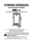 Harbor Freight Tools 50 ton Dual Speed Industrial Hydraulic Shop Press Product manual