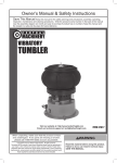 Harbor Freight Tools 5 Lb. Metal Vibratory Tumbler Bowl Product manual