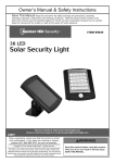 Harbor Freight Tools 36 LED Solar Security Light Product manual