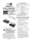 Harbor Freight Tools 3 In _ 4_1/4 In Bi_Metal Hole Saw Assorted Set 3 Pc Product manual