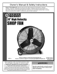 Harbor Freight Tools 24 in. High Velocity Shop Fan Product manual