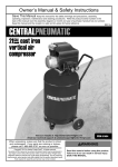 Harbor Freight Tools 21 gal. 2.5 HP 125 PSI Cast Iron Vertical Air Compressor Product manual