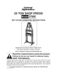Harbor Freight Tools 20 ton A_Frame Industrial Heavy Duty Floor Shop Press Product manual