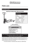 Harbor Freight Tools 2.5 Ton Pallet Jack Product manual