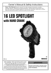 Harbor Freight Tools 16 LED Hand Crank Spotlight Product manual