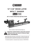 Harbor Freight Tools 14 in. x 40 in. Lathe with 7 in. Sander Product manual