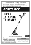 Harbor Freight Tools 13 in. Electric String Trimmer Product manual