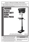 Harbor Freight Tools 13 in. 16 Speed Drill Press Product manual