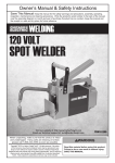 Harbor Freight Tools 120 Volt Spot Welder Product manual