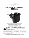 Harbor Freight Tools 120 Volt Portable Utility Pump 1500 GPH Product manual