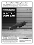 Harbor Freight Tools 120 Volt Electric Body Saw Product manual