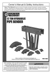 Harbor Freight Tools 12 Ton Hydraulic Pipe Bender Product manual