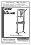 Harbor Freight Tools 12 ton H_Frame Industrial Heavy Duty Floor Shop Press Product manual