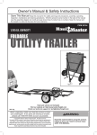 Harbor Freight Tools 1195 lb. Capacity 48 in. x 96 in. Heavy Duty Folding Trailer Product manual