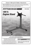Harbor Freight Tools 1000 lb. Capacity Engine Stand Product manual